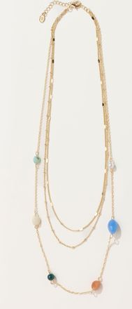 Fat Face FatFace Layered Stone Necklace in Multi Colour