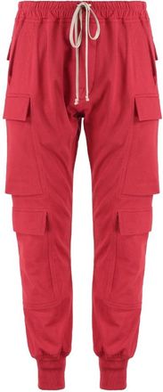 Rick Owens Stretch Katoenen Trainingsbroek - Heren - Sweatpants - Rood - M - Katoen - Broeken