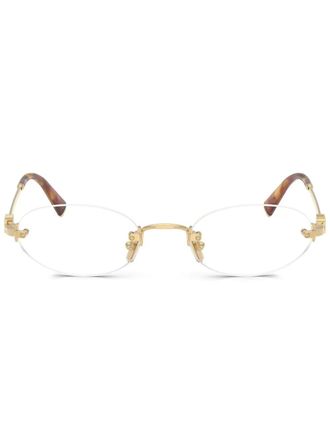 【MIU MIU】眼鏡 スクエアフレーム メタル ロゴ ゴールド Miu Miu Eyewear Runway スクエアフレーム サングラス