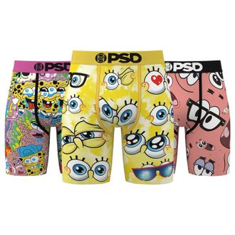 PSD Spongebob Faces Underwear Mens Multi Graphic Boxer Briefs 3-Pack UPS1309