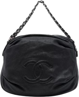 Chanel Pre-owned Perforated Hobo Bag - Dames - Vintage Schoudertas - Zwart - ONE Size - Vintage