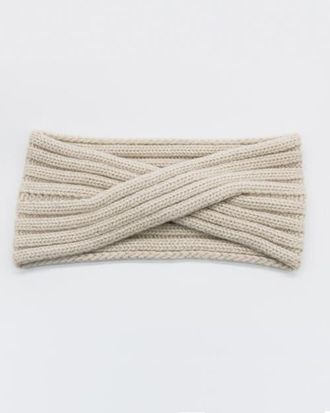 Portolano Cashmere chunky ribbed headband in Ivory at Nordstrom