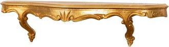 Biscottini International Biscottini - antiqued gold leaf finish wooden wall shelf W59XD13XH14 cm