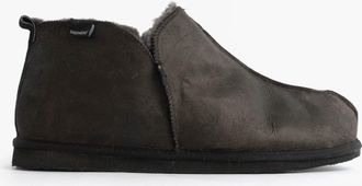 Shepherd Anton Mens Slippers Matt Black Leather - Size UK 11.5