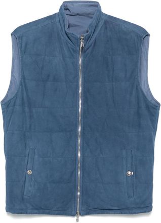 Barba Gilet in pelle - Blu
