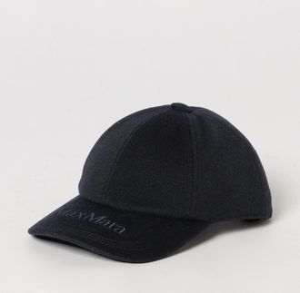 Max Mara Cappello da baseball in cashmere con logo ricamato tono su tono e visiera rigida