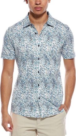 Raffi Leaf Print Button Shirt