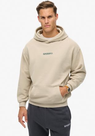 Superdry Kapuzensweatshirt SUPERDRY MICRO LOGO GRAPHIC LOOSE HOOD, Herren, Gr. S, grau (chateau grau), angeraute Sweatware, Obermaterial: 80% Baumwolle, 20% Po