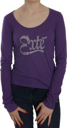 Exte Crystal Embellished Long Sleeve Casual Womens Top