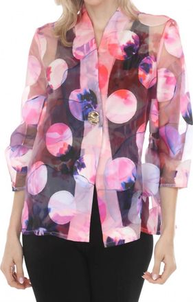 Joseph Ribkoff Polka Dots Sheer Jacket In Multi Floral