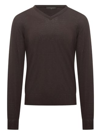 FILIPPO DE LAURENTIIS Sweater met V-hals - Bruin