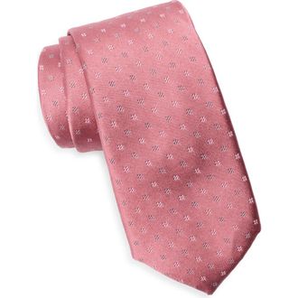 Nordstrom Denham Neat Cotton Tie in Pink at Nordstrom