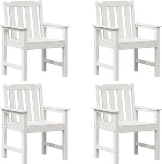 vidaXL Vidaxl - Garden Dining Chair 4 pcs White 65.5 x 55.5 x 88cm Plastic