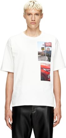 Diesel T-shirt with logo photo patches - T-Shirts - Man - White