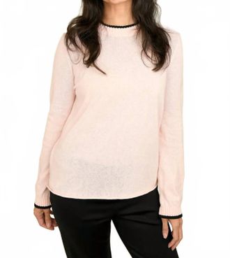 Hannes Roether Long Sleeve Cotton Sweater In Paloma & Black