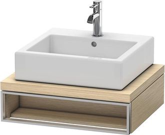 Duravit Duravit Vero Unidad De Lavabo Para Consola, 6540, 600 Mm, 1 Compartimento Abierto Incluyendo Toallero, Color (frente/cuerpo): Roble Cepillado Chapa De