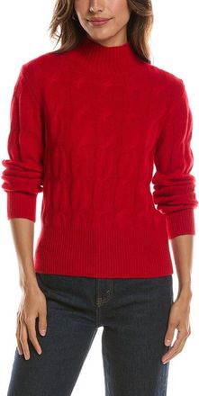 Fort&eacute; Cashmere Cable Mock Neck 100% Cashmere Sweater