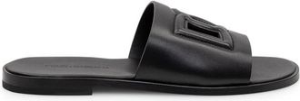 Dolce & Gabbana Kalfsleren sandaal - Heren - Sandalen - Zwart - 42 1/2 EU - Leer - Schoenen
