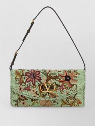 Valentino Garavani vlogo signature clutch bag floral embroidery