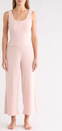 Yogalicious Brushed Ribbed Long Pajamas in Porcelain Petal at Nordstrom Rack, Size Xx-Large