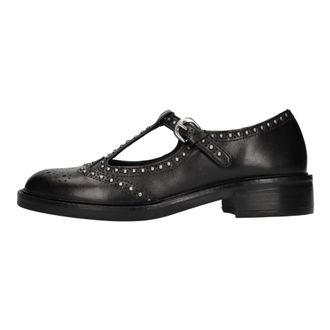 Emanuelle Vee Leren Moccasins - Dames - Schoenen - Zwart - Maat: 40 EU Leer