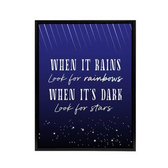 Artery8 When Its Dark Look For Stars Oscar Wilde Quote Framed Canvas Art in Blue | Size: W24 x H32