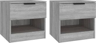 vidaXL Bedside Cabinets 2 pcs Grey Sonoma Engineered Wood Vidaxl