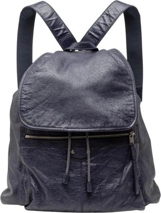 Balenciaga Pre-owned Leren Rugzak met trekkoord - Dames - Vintage Rugzakken - Blauw - ONE Size - Leer - Vintage