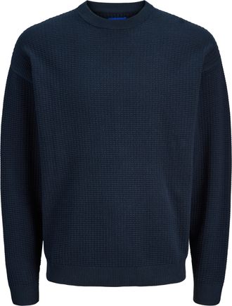 Jack & Jones Strickpullover JACK & JONES JORGREENE KNIT STRUCTURE CREW NECK CA, Herren, Gr. XS, sky captain, Strick, Obermaterial: 100% Baumwolle, unifarben, relax