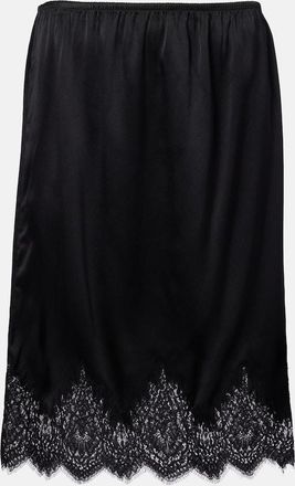 Nili Lotan Thea lace-trimmed silk midi skirt