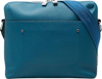 Louis Vuitton Taiga Blue Taiga Leather Messenger Bag Shoulder Bag (Pre-Owned)