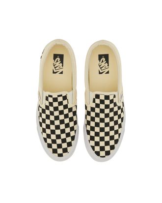 Vans Unisex Sneakers Lx Slip-On Reissue 98 Black-Off White Canvas Upper; Rubber Sole Trainers Black/off
