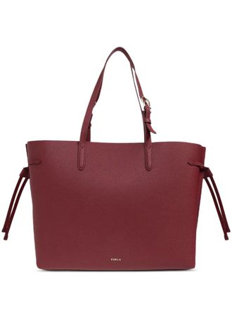 Furla tie-detail tote bag - women - Calf Leather - One Size - Red