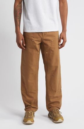 Carhartt Work in Progress Double Knee Pants in Hamilton Brown Rinsed at Nordstrom, Size 34 X 32