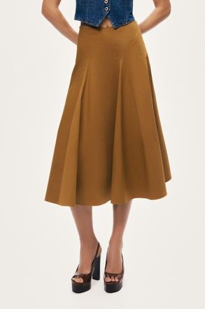 Nocturne Flared Midi Skirt in Camel at Nordstrom, Size X-Small Eu