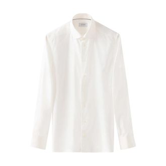 Eton Klassiek Wit Overhemd - Heren - Casual Overhemden - Beige - XS - Katoen - Overhemden