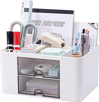 OEM Organizador De Escritorio Con 5 Compartimentos Y 2 Cajones - Multifuncional - Ideal Para La Oficina
