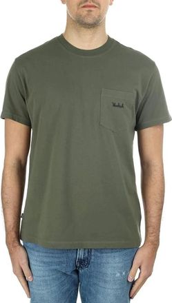 Woolrich T-shirt met borstzak - Heren - T-shirts - Groen - M - Katoen - Tops