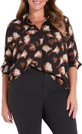 Nic+Zoe Easy Popover Top in Black Multi at Nordstrom Rack, Size 1 X