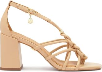 Kazar Leren flip flop sandalen met een paalhak - Dames - Sandalen met hakken - Beige - 36 EU - Leer - Schoenen