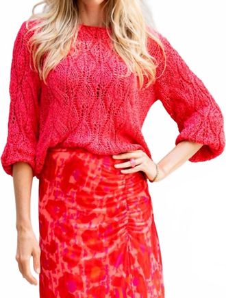Esqualo Siva R-Neck Tape Sweater In Strawberry