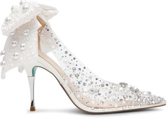 Betsey Johnson Womens Esmy Pearl Clear Pumps In Pearl Multi