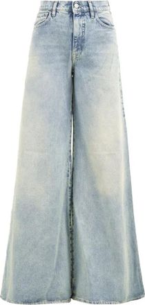 Cycle Asia Wide Leg Flared Jeans - Dames - Loose Fit Jeans - Blauw - W28 - Katoen - Jeans