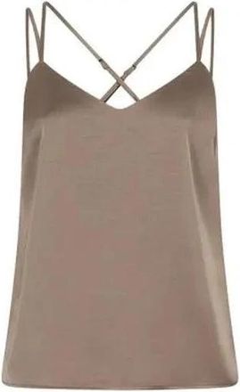 Dante6 Mandell Top met satijnlook - Dames - Tops zonder mouwen - Grijs - XS - Satijn - Tops