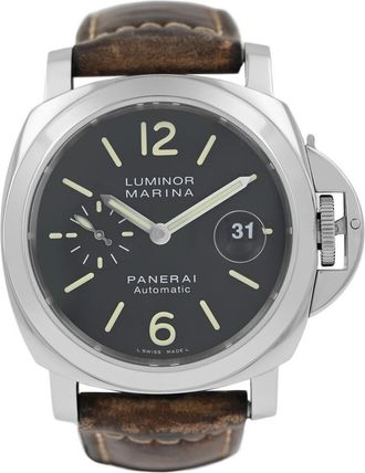 Officine Panerai Pre-owned Panerai Luminor Marina Black Dial Mens Watch PAM00104
