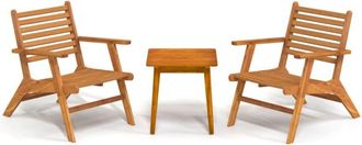 vidaXL Juego De Bistr&oacute; 3 Piezas Madera Maciza De Acacia Vidaxl