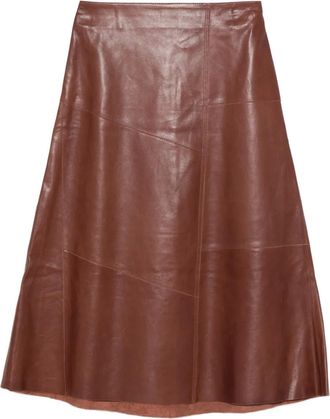 Arma Midi-rok met vlakken - Bruin