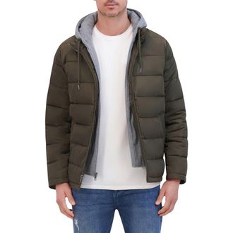 Kenneth Cole Water Resistant Puffer Jacket in Olive at Nordstrom Rack, Size Large