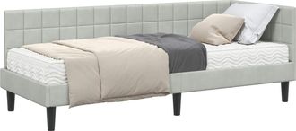 vidaXL Estructura De Cama Esquina Con Colch&oacute;n 2 Uds. Gris Claro Vidaxl