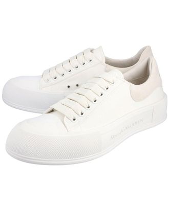 Alexander McQueen Alexander Mcqueen Mens Cotton Deck Lace-Up Plimsoll (Authentic Pre-Loved)